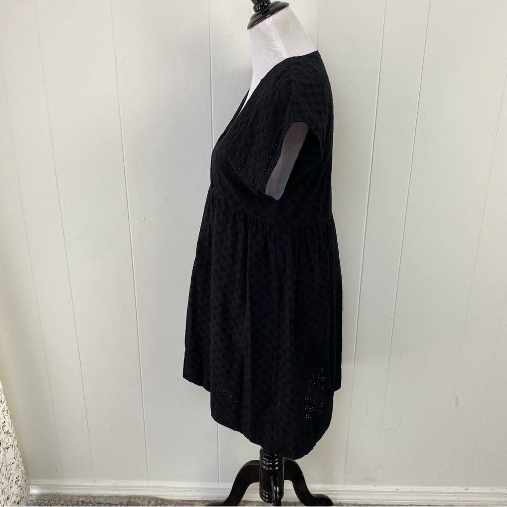 Wilfred Aritzia Womens Black V Neck Misha Dress Small Eyelet Lace Mini /Babydoll - Picture 13 of 16
